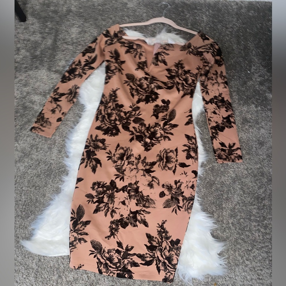 Blush Rose Velvet Burnout Midi Dress
